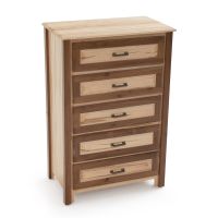 Contemporary Cabin 5 Drawer Maple & Walnut Chest