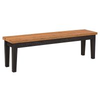 Manchester Reclaimed Wood Dining Bench - Ebony Bench Base Finish