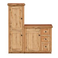 Maple Meadows Rustic Linen Closet, Shown with Maple Meadows Rustic Bathroom Vanity.