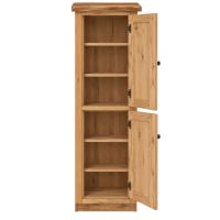 Maple Meadows Rustic Linen Closet- Showing 2 adjustable shelves behind each door.