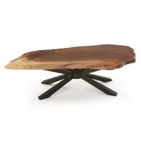 Matrix Live Edge Natural Wood Coffee Table - Black Walnut