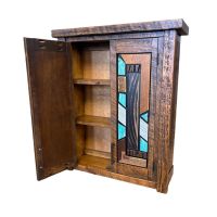 Rustic Mosaic Barnwood Toilet Topper-Shelf Detail