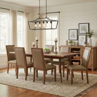 Reclaimed Wood Dining Table: Some lifestyle images are created with AI for visualization purposes. Crafted from natural solid wood, each piece is unique and will vary.