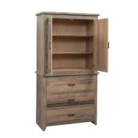 Midland Modern Rustic Barn Wood Armoire - Ol' Yeller Finish