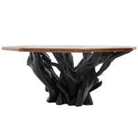 Midnight Forest Inlaid Glass Dining Table