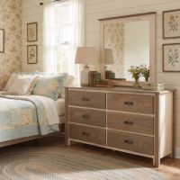 Modern Rustic Dresser Mirror: Some lifestyle images are created with AI for visualization purposes. Crafted from natural solid wood, each piece is unique and will vary.
