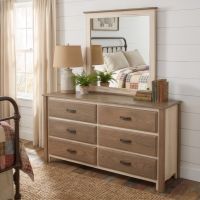 Modern Rustic Dresser Mirror: Some lifestyle images are created with AI for visualization purposes. Crafted from natural solid wood, each piece is unique and will vary.