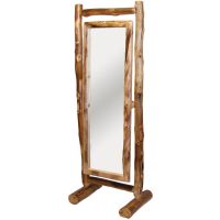 Beartooth Aspen Full Stand Log Cheval Mirror - Natural Log