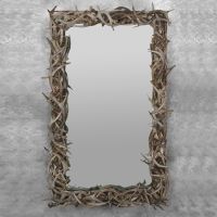 Rectangular Whitetail Antler Mirror