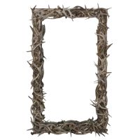 Rectangular Whitetail Antler Mirror