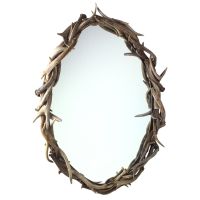 Oval Whitetail Antler Mirror