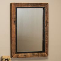 Reclaimed Barnwood Mirror w/ Black Trim--Clear Finish