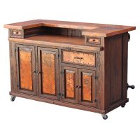 Miss Kitty's Dual Level Hammered Copper Bar - Back View