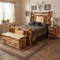 Aspen Bed: Some lifestyle images are created with AI for visualization purposes. Crafted from natural solid wood, each piece is unique and will vary.