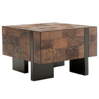 Modern Chic Natural Wood End Table shown in Natural Reclaimed Wood & Ebony Mahogany