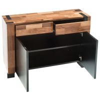 Modern Chic Reclaimed Sideboard shown in Smooth Reclaimed Wood & Ebony Mahogany