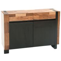 Modern Chic Reclaimed Sideboard shown in Smooth Reclaimed Wood & Ebony Mahogany