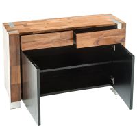 Modern Chic Reclaimed Sideboard shown in Smooth Reclaimed Wood & Silver Steel