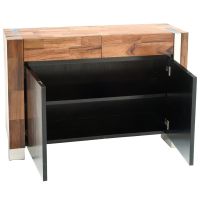 Modern Chic Reclaimed Sideboard shown in Smooth Reclaimed Wood & Silver Steel