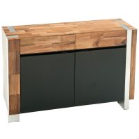 Modern Chic Reclaimed Sideboard shown in Smooth Reclaimed Wood & Silver Steel
