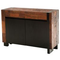 Modern Chic Reclaimed Sideboard shown in Natural Reclaimed Wood & Ebony Mahogany