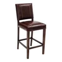 Modern Classic Upholstered Stool - Burnt Umber Cypress Leather