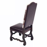 Modern Classic Upholstered Cowhide Scroll Dining Chair