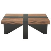 Modern Ebony Mahogany & Golden Walnut Coffee Table