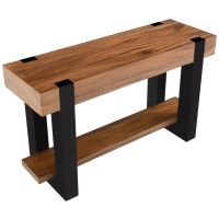 Modern Elegant Sofa Table shown in Golden Walnut & Ebony Mahogany