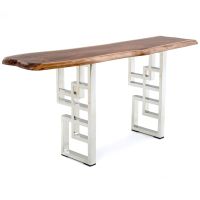 Modern Geometric Natural Wood Sofa Table