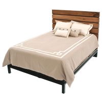 Modern Golden Walnut Slat Bed