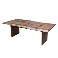 Modern Live Edge Natural Wood Conference Table