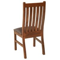 Modern Reclaimed Wood Dining Chair - Light Finish - Parisian Night Black Leather