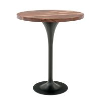 Modern Roadhouse Pub Table - Flat Edge Black Walnut Tabletop - Natural Clear Tabletop Finish