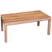 Modern Rustic Banded Farm Table shown in Golden Walnut with Silver Steel Banded Accent