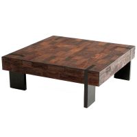 Modern Rustic Block Coffee Table - Reclaimed Wood