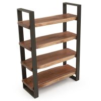 Modern Rustic Live Edge Natural Wood Shelves - Black Walnut - Natural Clear Finish