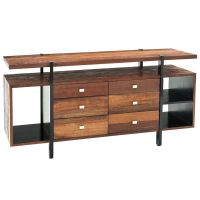 Modern Rustic Open Shelf Sideboard shown in Natural Reclaimed Wood