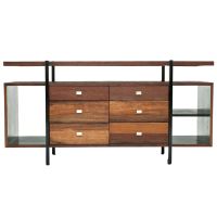 Modern Rustic Open Shelf Sideboard shown in Natural Reclaimed Wood
