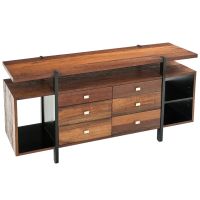 Modern Rustic Open Shelf Sideboard shown in Natural Reclaimed Wood