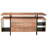 Modern Rustic Open Shelf Sideboard shown in Golden Walnut