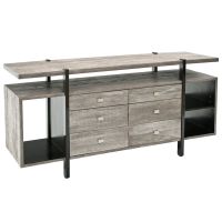 Modern Rustic Open Shelf Sideboard shown in Urban Graphite Reclaimed Wood