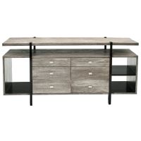 Modern Rustic Open Shelf Sideboard shown in Urban Graphite Reclaimed Wood