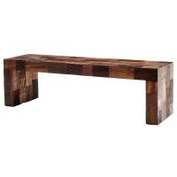 Modern Rustic Reclaimed Wood Bench - Natural Rough Reclaimed Wood