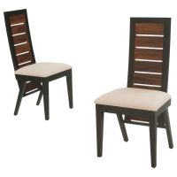 Modern Rustic Virginia Side Dining Chairs - Creme Linen Fabric