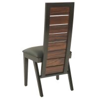 Modern Rustic Virginia Side Dining Chair - Parisian Night Black Leather