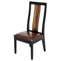 Modern Rustic Wood Chair - Side Chair - Burnt Umber Cypress Leather