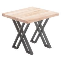 Modern Silhouette X Natural Wood End Table