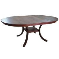 Modern Speakeasy Reclaimed Wood Dining Table shown in expandable version with two 12" table leaves