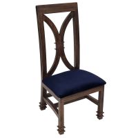 Modern Tuscan Dining Chairs - Blue Velvet Fabric